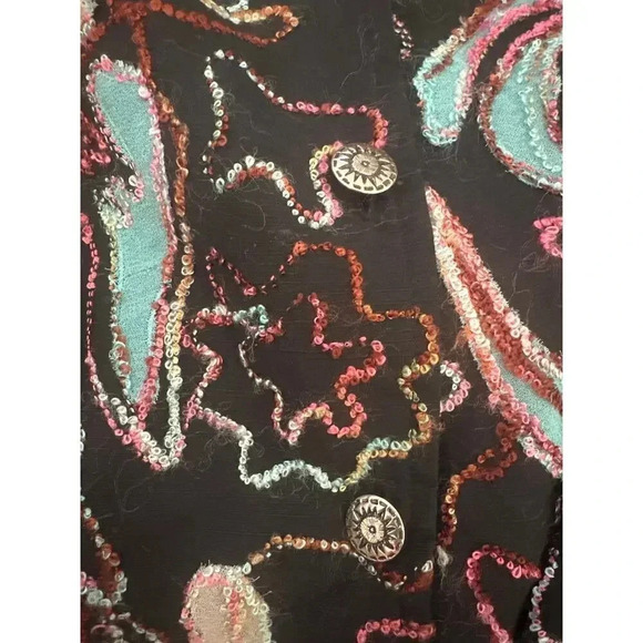 Mirasol Women's Black Long Sleeve Collard Button Down Jackets Size Large - Picture 5 of 5